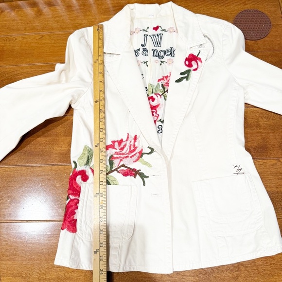 Johnny Was Vintage Ivory Embroidered Rose Floral Blazer Jacket Bohemian M - Picture 14 of 14